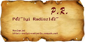 Pályi Radiszló névjegykártya